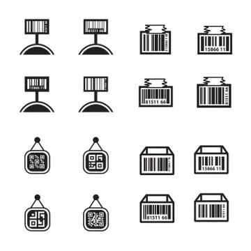 Price tag set and  Barcode Design set Stock Illustration