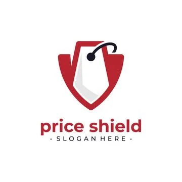 Price tag shield logo template design vector Stock Illustration