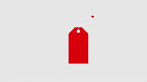 Price tag with a string icon concept loop animation video with alpha channel Video stock 270154312