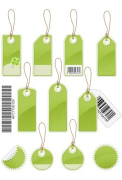 Price tags with bar code 스톡 일러스트