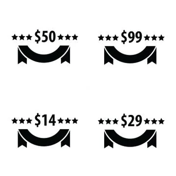 Price tags Set Set Design Stock Illustration