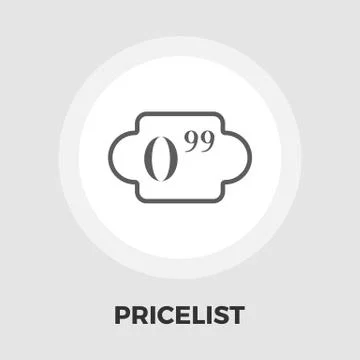 Pricelist icon flat Stock Illustration