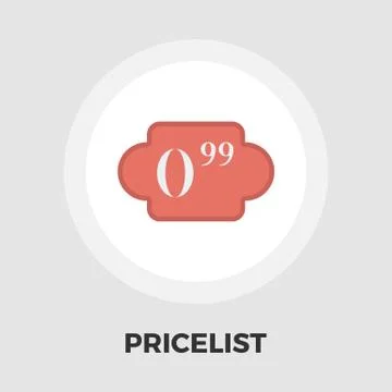 Pricelist icon flat Stock Illustration