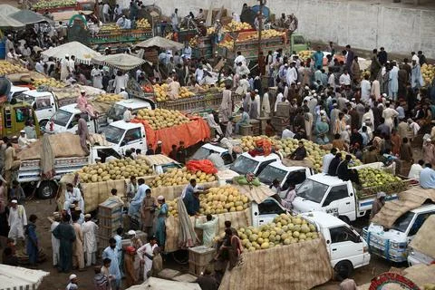 Prices of basic commodities increase in Pakistan as federal budget is released,  Stock Photos