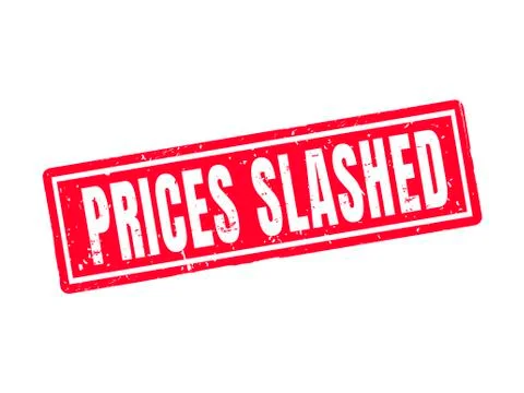 Prices slashed red stamp style Stock Illustration