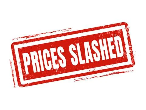 Prices slashed red stamp style Stock Illustration