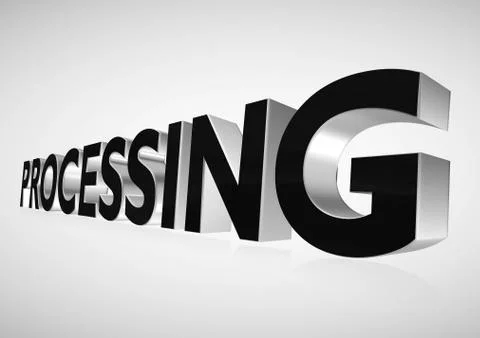 Pricessing lettering - 3D illustration Stock Illustration