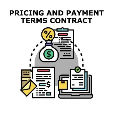 Pricing and payment terms contract negotiation process Stock Illustration