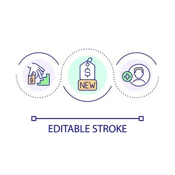 Pricing approach loop concept icon Illustrazione stock