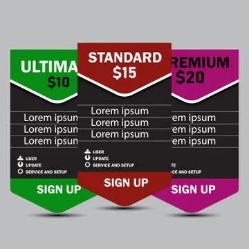 Pricing banner set. Design template vector Stock Illustration