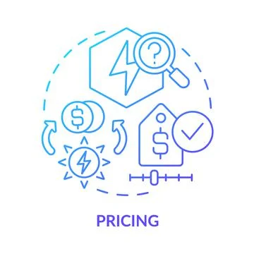 Pricing blue gradient concept icon Illustrazione stock