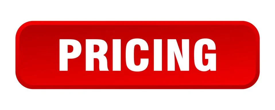 Pricing button. pricing square 3d push button Illustrazione stock