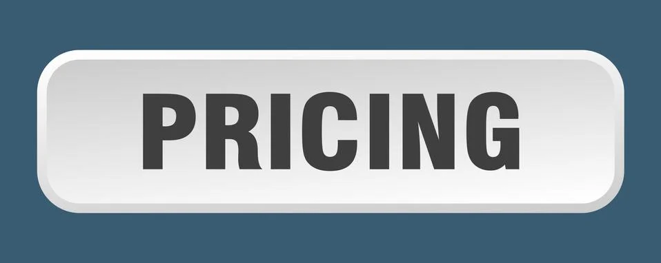 Pricing button. pricing square 3d push button Illustrazione stock