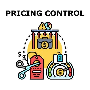 Pricing control concept managing business cost strategy Stock Illustration