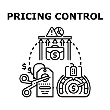 Pricing control concept managing business cost strategy Stock Illustration