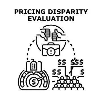 Pricing disparity evaluation measuring customer satisfaction 스톡 일러스트