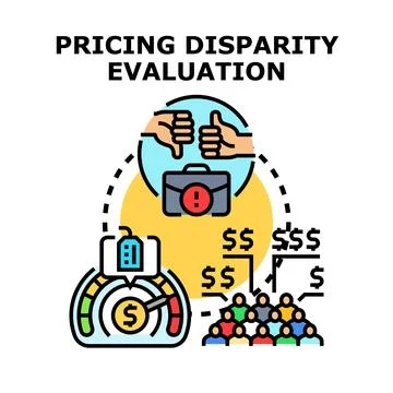 Pricing disparity evaluation measuring customer satisfaction 스톡 일러스트