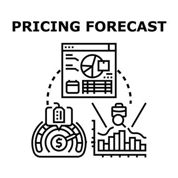 Pricing forecast concept with data analysis and market research Stock Illustration