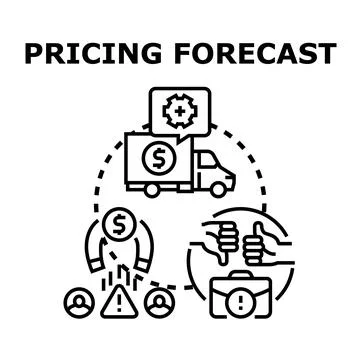 Pricing forecast concept examining market and business strategy 스톡 일러스트
