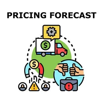 Pricing forecast concept examining market and business strategy イラスト素材