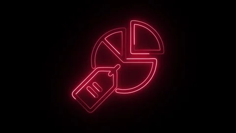 Pricing Icon Isolated on Black Background Cost Strategy Neon Animation Stock Footage 329629087