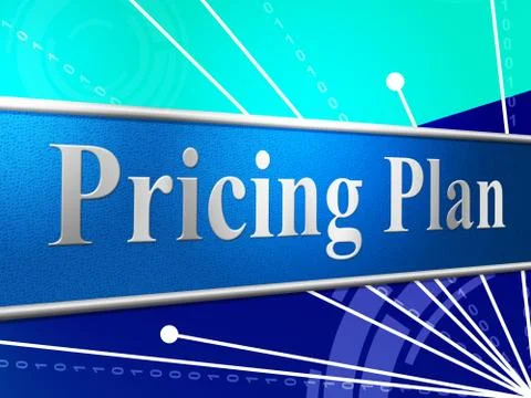 Pricing plan meaning programme scheme and procedure Ilustración de archivo