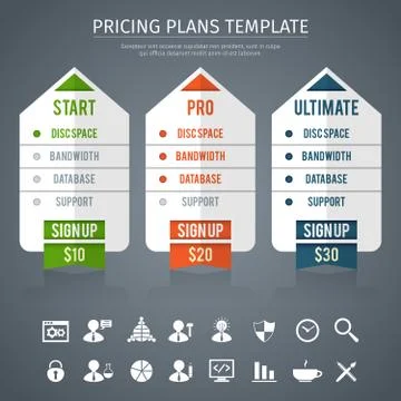 Pricing Plan Template Stock Illustration