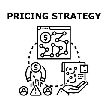 Pricing strategy concept determining value and market position Stock Illustration