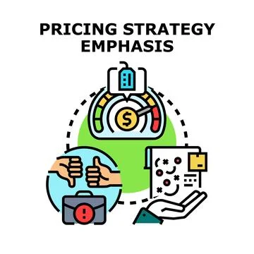 Pricing strategy emphasizing business evaluation and market feedback Stock Illustration