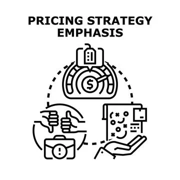 Pricing strategy emphasizing business evaluation and market feedback Stock Illustration