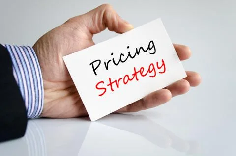 Pricing strategy text concept Stock Photos