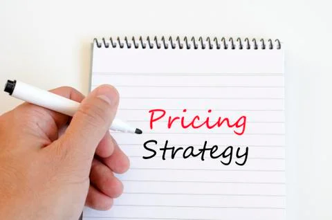 Pricing strategy text concept Stock Photos