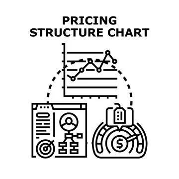 Pricing structure chart creating business financial strategy Stock Illustration