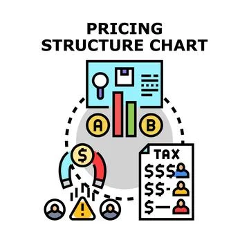 Pricing structure chart optimizing business financial strategy Stock Illustration