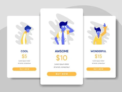 Pricing Table Comparison Illustration Concept Stock Illustration