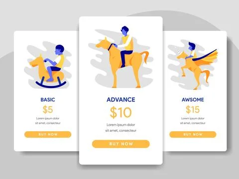 Pricing Table Comparison Illustration Concept Stock Illustration