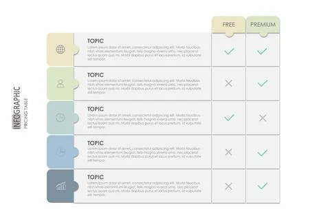 Pricing table form made Stock Illustration