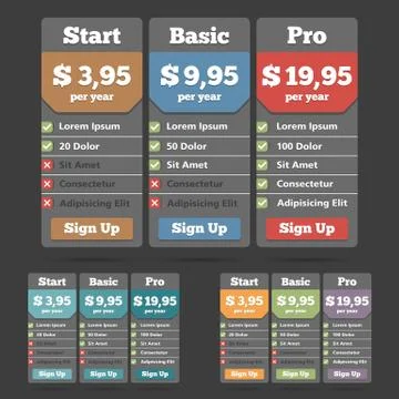 Pricing Table イラスト素材