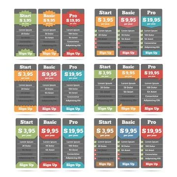 Pricing Table Stock Illustration