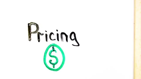 Pricing, text in marker on the board. Pricing,financial concept,animation. Stock Footage 277214055