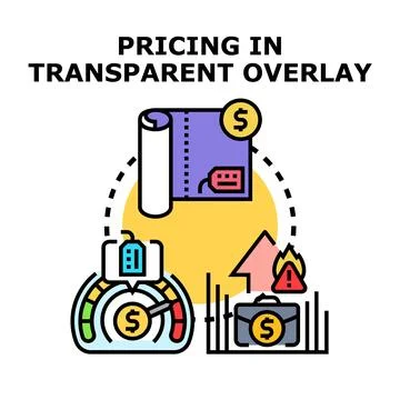 Pricing in transparent overlay concept visualizing cost and value Stock Illustration