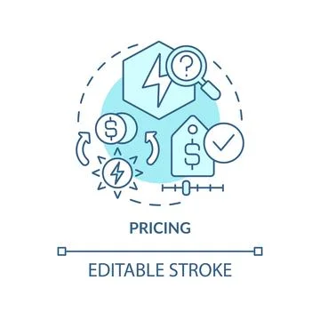 Pricing turquoise concept icon Illustrazione stock