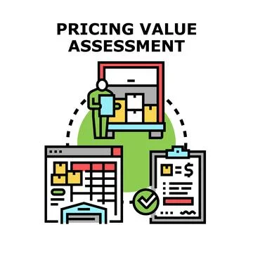 Pricing value assessment process for inventory management Stock Illustration