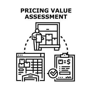 Pricing value assessment process for inventory management Stock Illustration