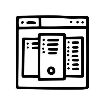 Pricing webpage line vector doodle simple icon Illustrazione stock