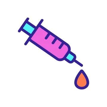 Prick with the drug icon vector. Isolated contour symbol illustration Stock Illustration