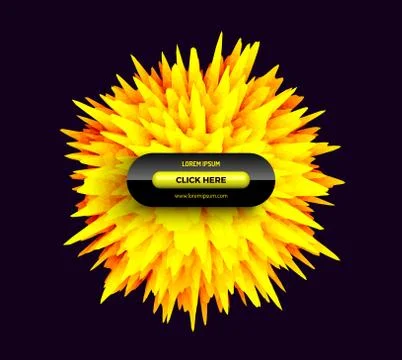 Prickly ball for design project. Background with exploding rays. Abstract vec 스톡 일러스트