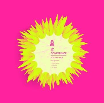 Prickly ball for design project. Background with exploding rays. Abstract vec 스톡 일러스트