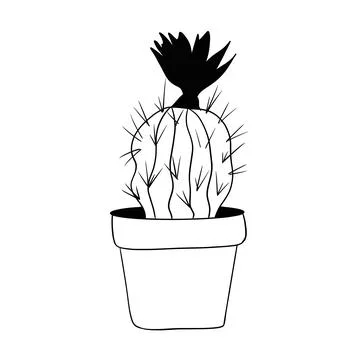 A prickly cactus with a flower on top Illustrazione stock