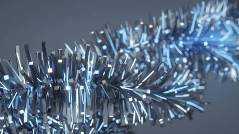 Prickly shape with glowing blue elements seamless loop 3D render animation Stock Footage 111151429